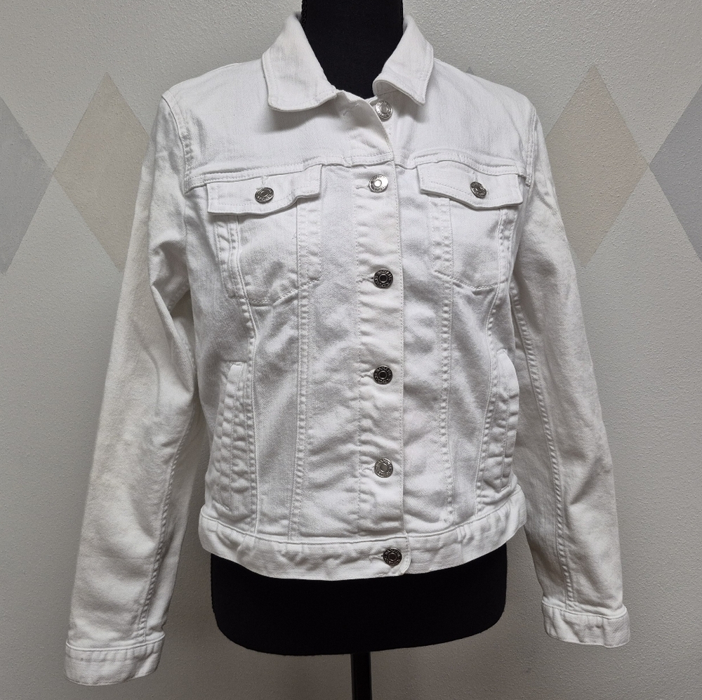 Banana Republic Factory White Denim Jacket